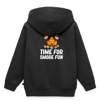 Time For Smore Fun Glamping Trailer Backpacking - Kinder Premium Organic Hoodie - Schwarz - Hinten - AI Model Kid Male (0cm)