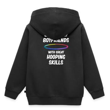 Nur Mädchen Wollen Freunde Mit Großartigen - Kinder Premium Organic Hoodie - Schwarz - Hinten - AI Model Kid Male (0cm)