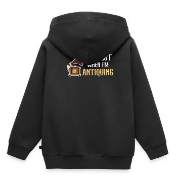 Je suis le plus heureux quand je cherche des antiquités - Sweat Premium à capuche enfant bio - noir - Dos - AI Model Kid Male (0cm)
