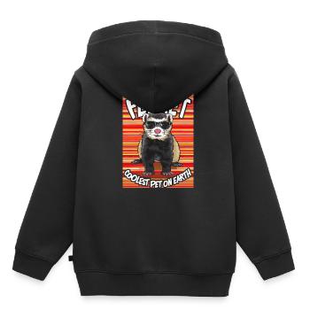 Ferret Coolest Pet On Earth Lunettes de soleil rétro - Sweat Premium à capuche enfant bio - noir - Dos - AI Model Kid Male (0cm)