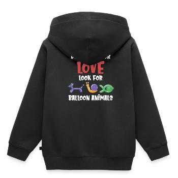 Suchen Sie Nicht Nach Liebe. Suchen Sie Nach - Kinder Premium Organic Hoodie - Schwarz - Hinten - AI Model Kid Male (0cm)