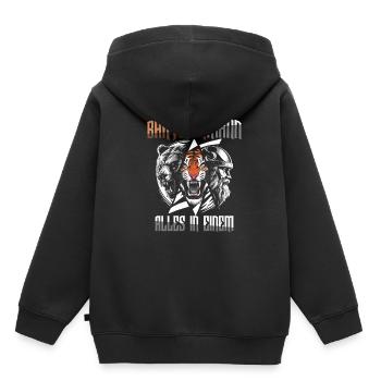 Bärtigermann alles in einem Wikinger - Kinder Premium Organic Hoodie - Schwarz - Hinten - AI Model Kid Male (0cm)