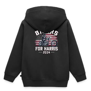 Bikers For Harris Kamala 2024 - Kinder Premium Organic Hoodie - Schwarz - Hinten - AI Model Kid Male (0cm)