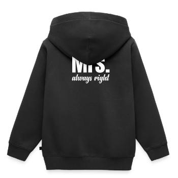 Woman is always right, wife, couple, fiancée, - Kids Premium Organic Hoodie - black - Back - AI Model Kid Male (0cm)