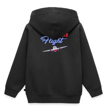 Un autre agent de bord Flight Attendant Voyage en avion - Sweat Premium à capuche enfant bio - noir - Dos - AI Model Kid Male (0cm)