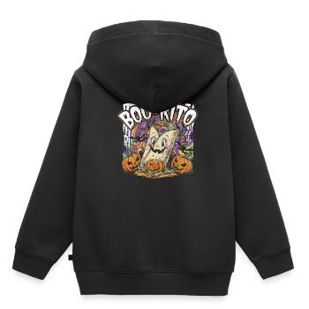 Boo-Rito Burrito d’Halloween Citrouille fantôme mignonne - Sweat Premium à capuche enfant bio - noir - Dos - AI Model Kid Male (0cm)