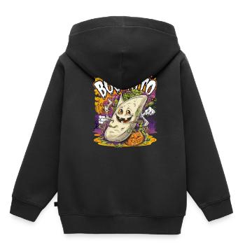 Boo-Rito Burrito d’Halloween Citrouille fantôme mignonne - Sweat Premium à capuche enfant bio - noir - Dos - AI Model Kid Male (0cm)