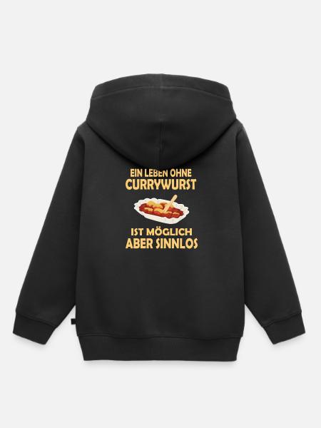 Currywurst essen - Kinder Premium Organic Hoodie - Schwarz