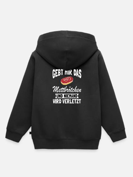 Mettbrötchen Mett Mettigel - Kinder Premium Organic Hoodie - Schwarz