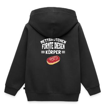 Mettbrötchen Mett Mettigel - Kinder Premium Organic Hoodie - Schwarz - Hinten - AI Model Kid Male (0cm)
