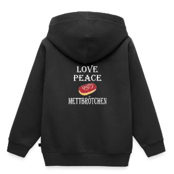 Mettbrötchen Mett Mettigel - Kinder Premium Organic Hoodie - Schwarz - Hinten - AI Model Kid Male (0cm)