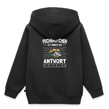 Fischbrötchen mit Pommes - Kinder Premium Organic Hoodie - Schwarz - Hinten - AI Model Kid Male (0cm)