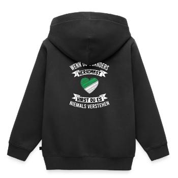 Mönchengladbach Fanartikel - Kinder Premium Organic Hoodie - Schwarz - Hinten - AI Model Kid Male (0cm)