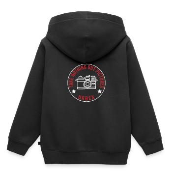 Urban exploration Urbexing Lost Places - Kinder Premium Organic Hoodie - Schwarz - Hinten - AI Model Kid Male (0cm)