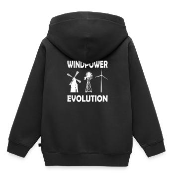 Windenergie Windkraftanlage Windrad - Kinder Premium Organic Hoodie - Schwarz - Hinten - AI Model Kid Male (0cm)