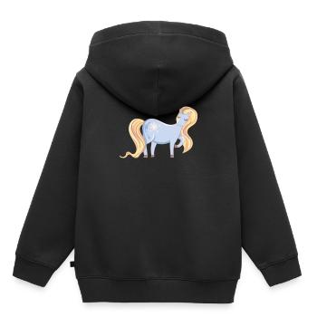 pony - Kids Premium Organic Hoodie - black - Back - AI Model Kid Male (0cm)
