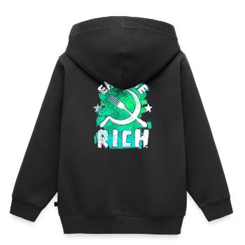 Esse die Reichen - Messer und Sichel - Kinder Premium Organic Hoodie - Schwarz - Hinten - AI Model Kid Male (0cm)