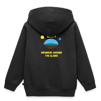 Terre plate - Sweat Premium à capuche enfant bio - noir - Dos - AI Model Kid Male (0cm)