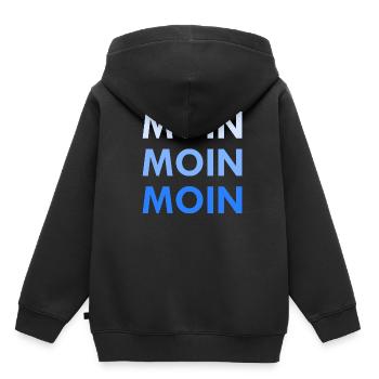 Moin Moin Moin - Kinder Premium Organic Hoodie - Schwarz - Hinten - AI Model Kid Male (0cm)