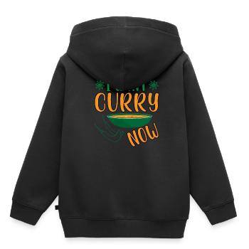 I Want Curry Now - Indisches Essen Indien Reis - Kinder Premium Organic Hoodie - Schwarz - Hinten - AI Model Kid Male (0cm)