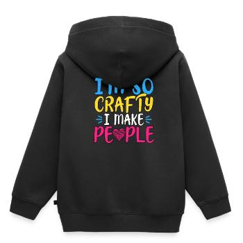 I'm So Crafty I Make People Pregnancy Announcement - Kinder Premium Organic Hoodie - Schwarz - Hinten - AI Model Kid Male (0cm)