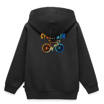 Cyclopath Bike Mountain Bikes Cyclists - Kinder Premium Organic Hoodie - Schwarz - Hinten - AI Model Kid Male (0cm)