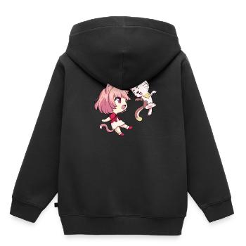 Anime Otaku Weeb Kawaii - Sweat Premium à capuche enfant bio - noir - Dos - AI Model Kid Male (0cm)