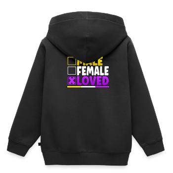 Male Female Loved LGBT Pride Month - Kinder Premium Organic Hoodie - Schwarz - Hinten - AI Model Kid Male (0cm)
