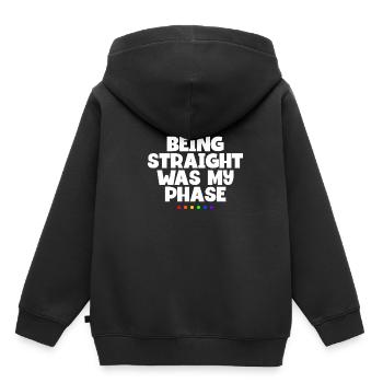 Être hétéro était ma phase Drôle mois de la fierté LGBT - Sweat Premium à capuche enfant bio - noir - Dos - AI Model Kid Male (0cm)