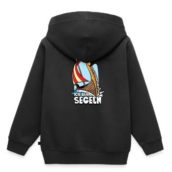 Das Altersheim kann warten ich geh segeln - Kinder Premium Organic Hoodie - Schwarz - Hinten - AI Model Kid Male (0cm)