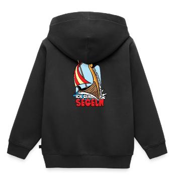 Das Altersheim kann warten ich geh segeln - Kinder Premium Organic Hoodie - Schwarz - Hinten - AI Model Kid Male (0cm)