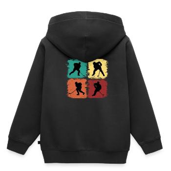 Eishockey Trikot Vintage - Kinder Premium Organic Hoodie - Schwarz - Hinten - AI Model Kid Male (0cm)