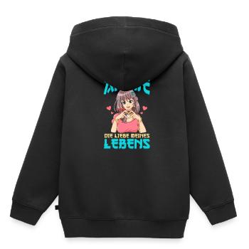 Anime Spruch Weeb Otaku - Kinder Premium Organic Hoodie - Schwarz - Hinten - AI Model Kid Male (0cm)