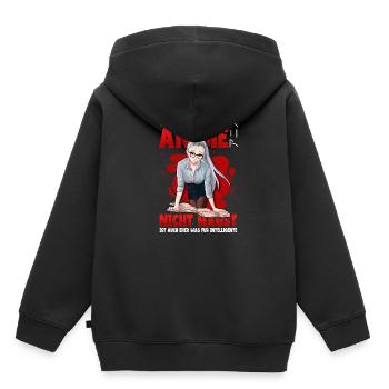 Anime Spruch Weeb Otaku - Kinder Premium Organic Hoodie - Schwarz - Hinten - AI Model Kid Male (0cm)