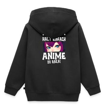 Anime Spruch Weeb Otaku - Kinder Premium Organic Hoodie - Schwarz - Hinten - AI Model Kid Male (0cm)