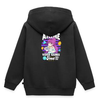 Anime disant Weeb Otaku - Sweat Premium à capuche enfant bio - noir - Dos - AI Model Kid Male (0cm)