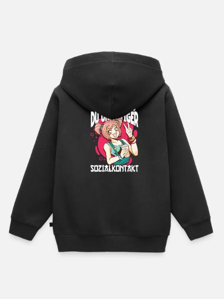 Anime Spruch Weeb Otaku - Kinder Premium Organic Hoodie - Schwarz