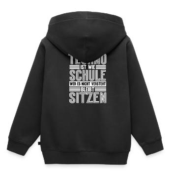Techno Ist Wie Schule Techno - Kinder Premium Organic Hoodie - Schwarz - Hinten - AI Model Kid Male (0cm)