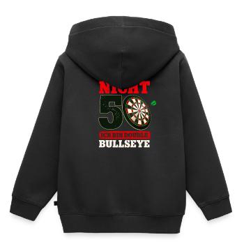 Ich bin nicht 50 ich bin Double Bullseye Darts - Kinder Premium Organic Hoodie - Schwarz - Hinten - AI Model Kid Male (0cm)