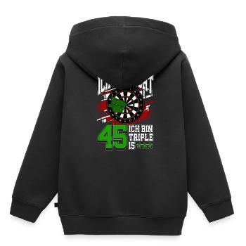 Ich bin nicht 45 ich bin Triple 15 - 45. - Kinder Premium Organic Hoodie - Schwarz - Hinten - AI Model Kid Male (0cm)