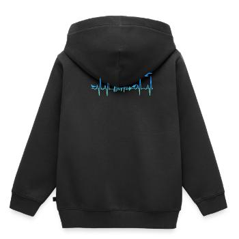 Borkum - Kinder Premium Organic Hoodie - Schwarz - Hinten - AI Model Kid Male (0cm)