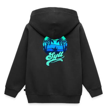 Sylt - Kinder Premium Organic Hoodie - Schwarz - Hinten - AI Model Kid Male (0cm)