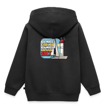 Sylt - Kinder Premium Organic Hoodie - Schwarz - Hinten - AI Model Kid Male (0cm)