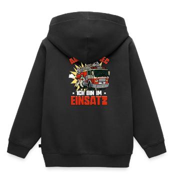 Aus Dem Weg Ich Bin Im Einsatz Feuerwehr - Kinder Premium Organic Hoodie - Schwarz - Hinten - AI Model Kid Male (0cm)