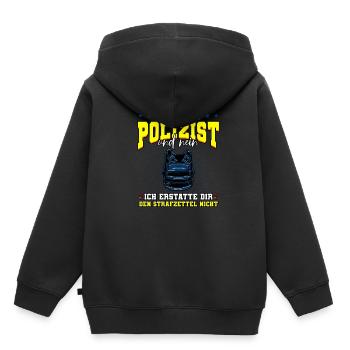 Ich Bin Polizist Polizei - Kinder Premium Organic Hoodie - Schwarz - Hinten - AI Model Kid Male (0cm)