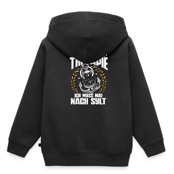 Sylt - Kinder Premium Organic Hoodie - Schwarz - Hinten - AI Model Kid Male (0cm)