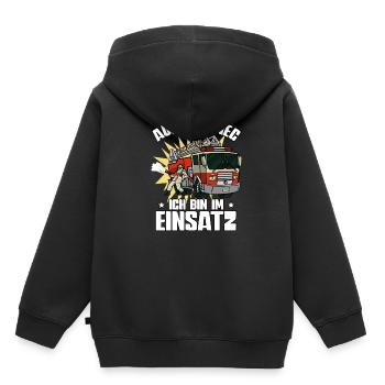 Aus Dem Weg Ich Bin Im Einsatz Feuerwehr - Kinder Premium Organic Hoodie - Schwarz - Hinten - AI Model Kid Male (0cm)