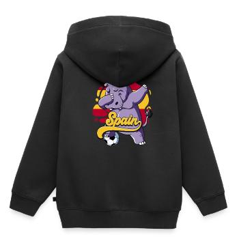 Spanien Fußball - Kinder Premium Organic Hoodie - Schwarz - Hinten - AI Model Kid Male (0cm)