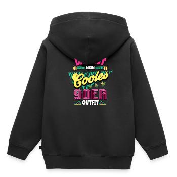 90er Jahre - Kinder Premium Organic Hoodie - Schwarz - Hinten - AI Model Kid Male (0cm)