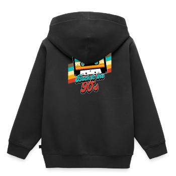 Retour des années 90 aux années 90 - Sweat Premium à capuche enfant bio - noir - Dos - AI Model Kid Male (0cm)